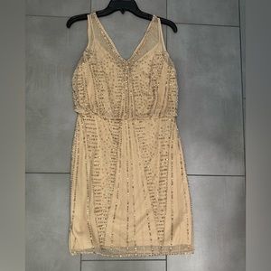 NWT Adrianna Papell Sleeveless V-neck Blouson Beaded Cocktail Dress- size 6